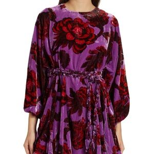 RHODE Purple and Red Floral Mini Dress